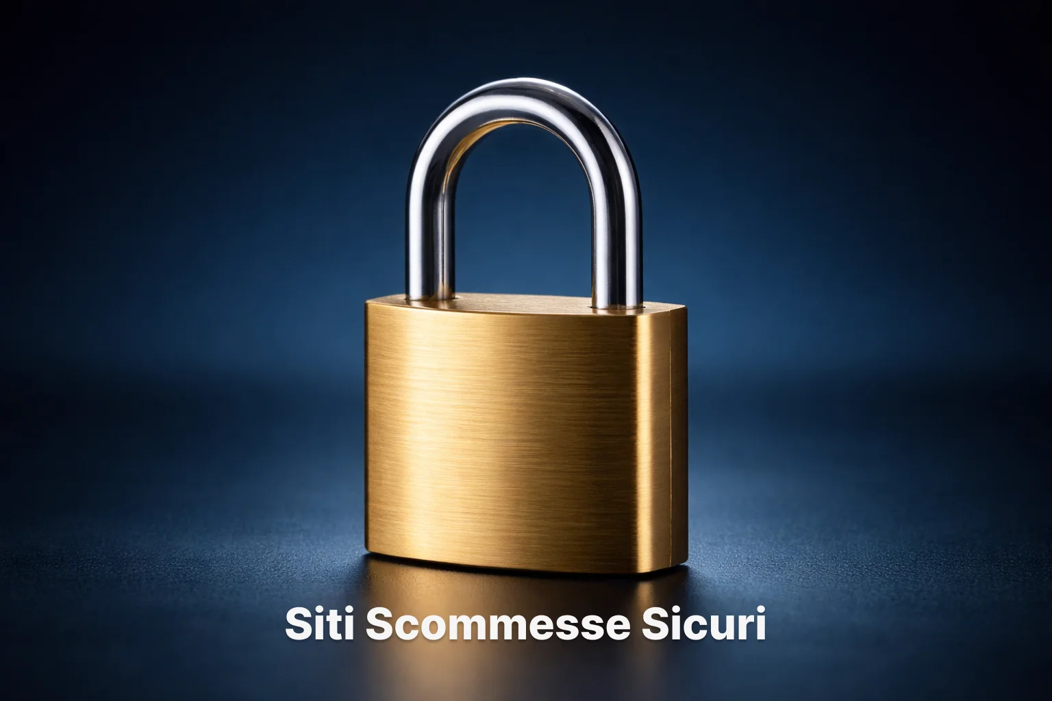 Lucchetto di sicurezza dorato su sfondo tecnologico blu